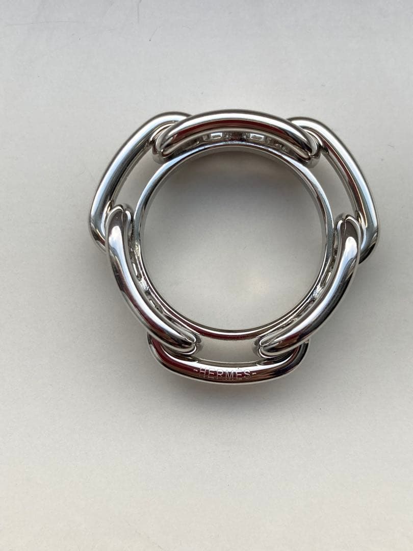 エルメス　シルバー　スカーフリング レガート　シェーヌダンクル