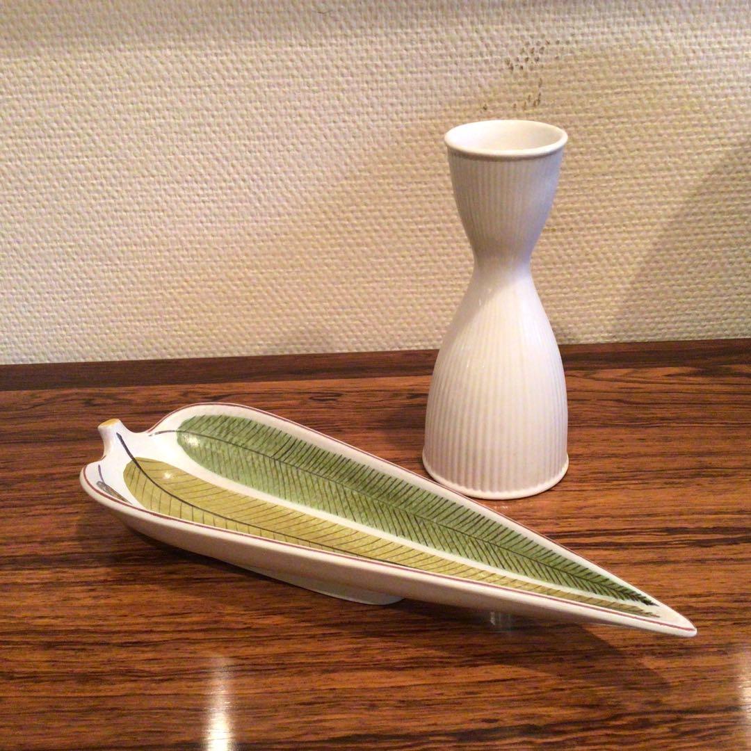 Stig Lindbergh リンドベリ　ファイアンス　リーフ　超美品