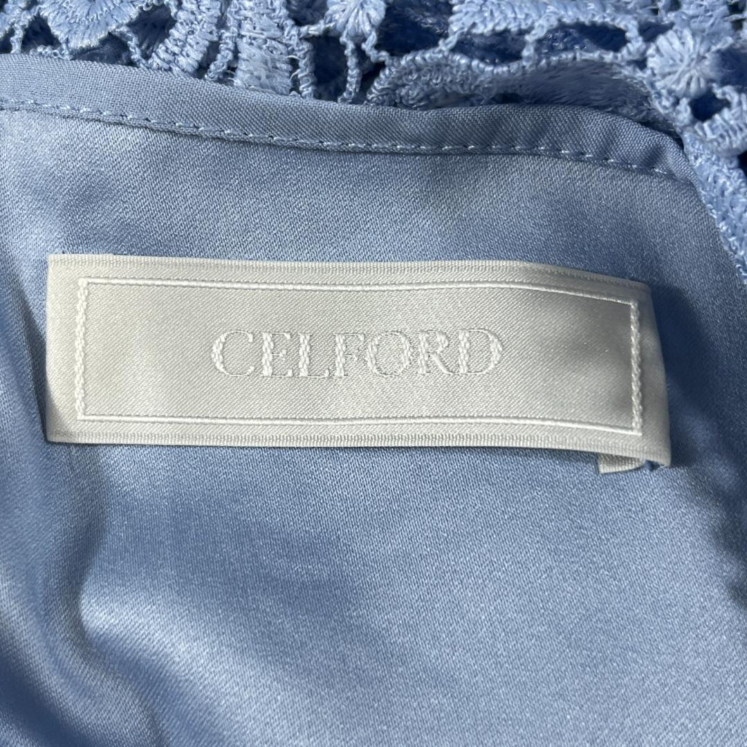 未使用 セルフォード レースワンピース ポリエステル ライトブルー