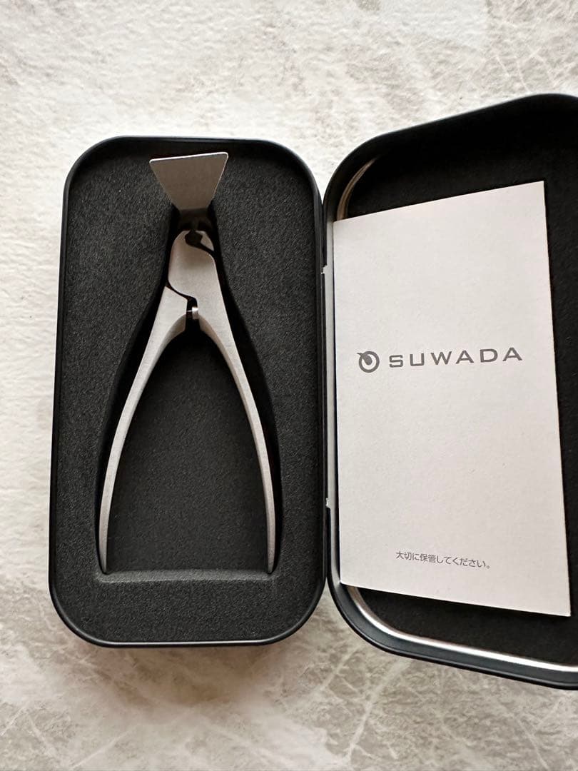 新品未使用 SUWADA スワダ 爪切りニッパークラッシックLブラック缶ケース付