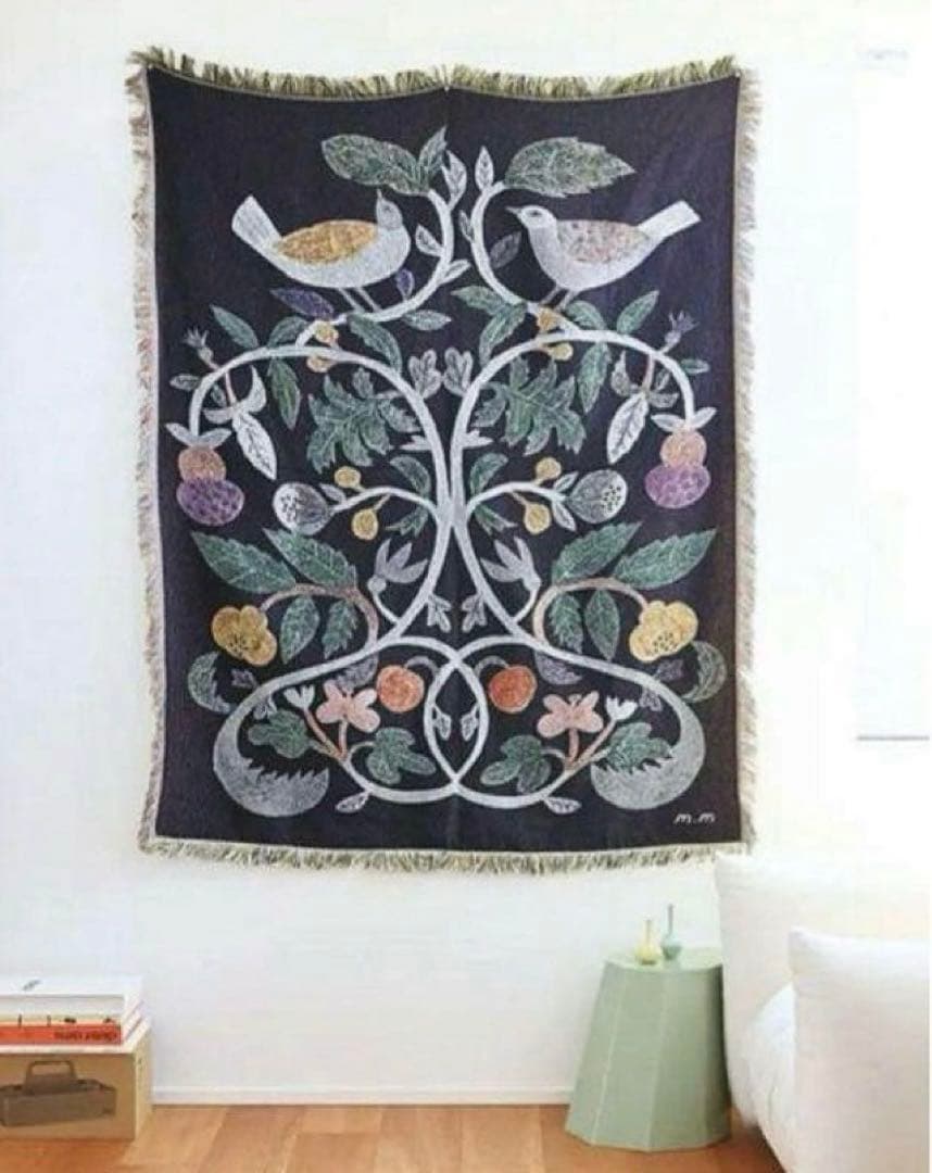 ハナ☆コト様専用 タペストリー ラグ 110×153cm プランツ バード 鳥