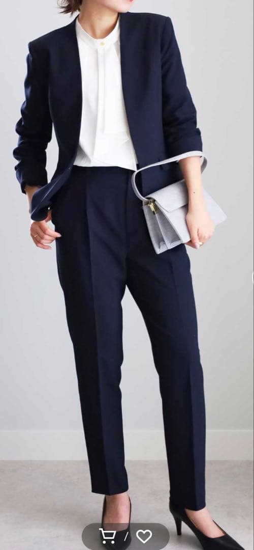 【新品】GeeRA ウォシャブル　ベーシックノーカラーテーパードパンツスーツ