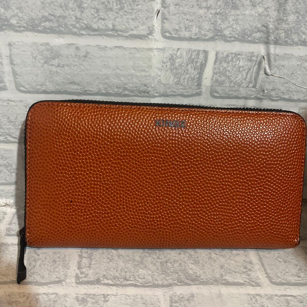 美品☆KINGZ 長財布 オレンジ　バスケットボール素材