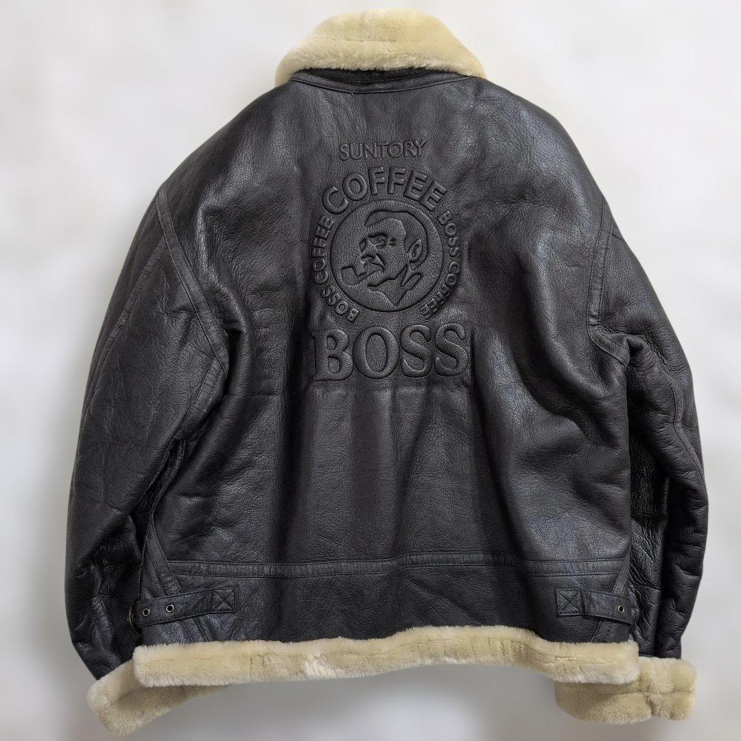 非売品★特大LL ボスジャン B-3 リアルレザー 牛革 黒 懸賞 BOSS