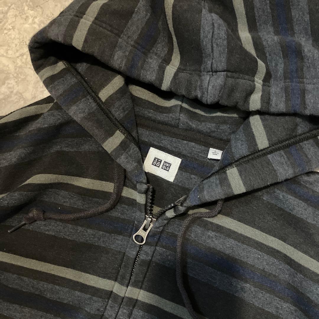 00s old UNIQLO ダブルジップパーカー マルチボーダー - メルカリ