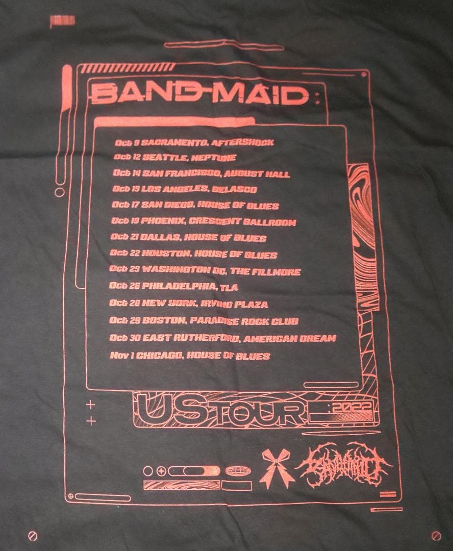 BAND-MAID US TOUR 2022 Tシャツ バンドメイドツアーT M - メルカリ