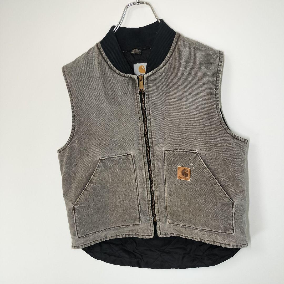 Carhartt カーハート ダック ベスト ブラック フェード グレー L