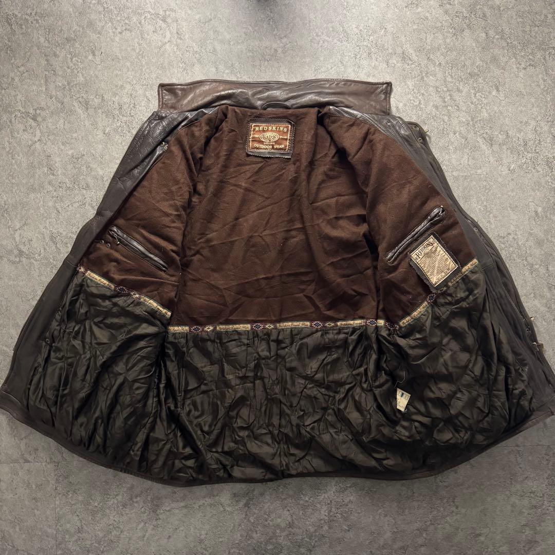 希少】90s REDSKINS FIREMAN Leather JACKET - メルカリ