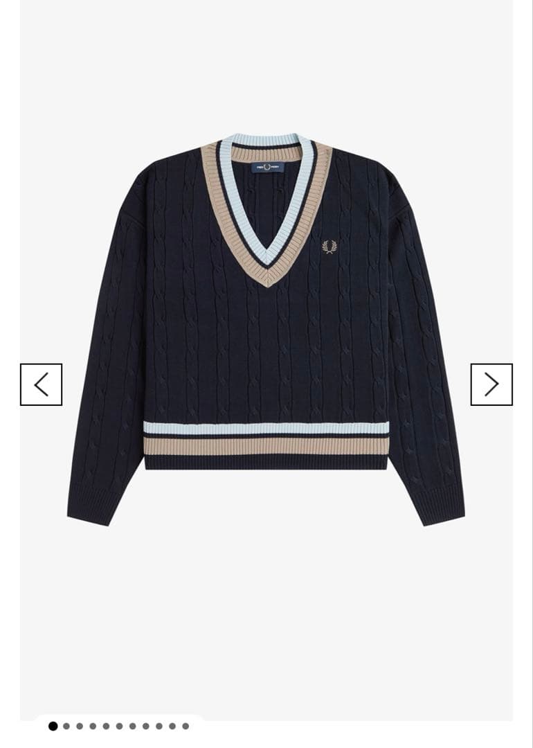 フレッドペリー　Bold Tipped Cable Knit Jumper