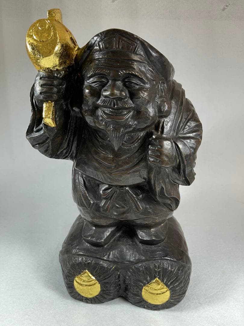 大黒天 置物 七福神 縁起物 金運 開運 高岡銅器純一郎仏像 銅製 彫刻 骨董