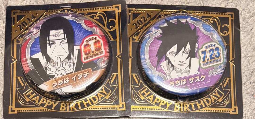 NARUTO バースデイ缶バッジ 2024 うちはイタチ うちはサスケ - メルカリ