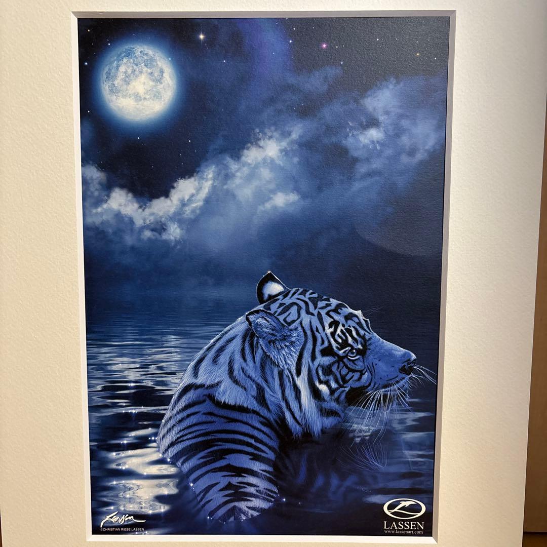 クリスチャンラッセン 月 虎 アートポスター ムーンリットディステニー