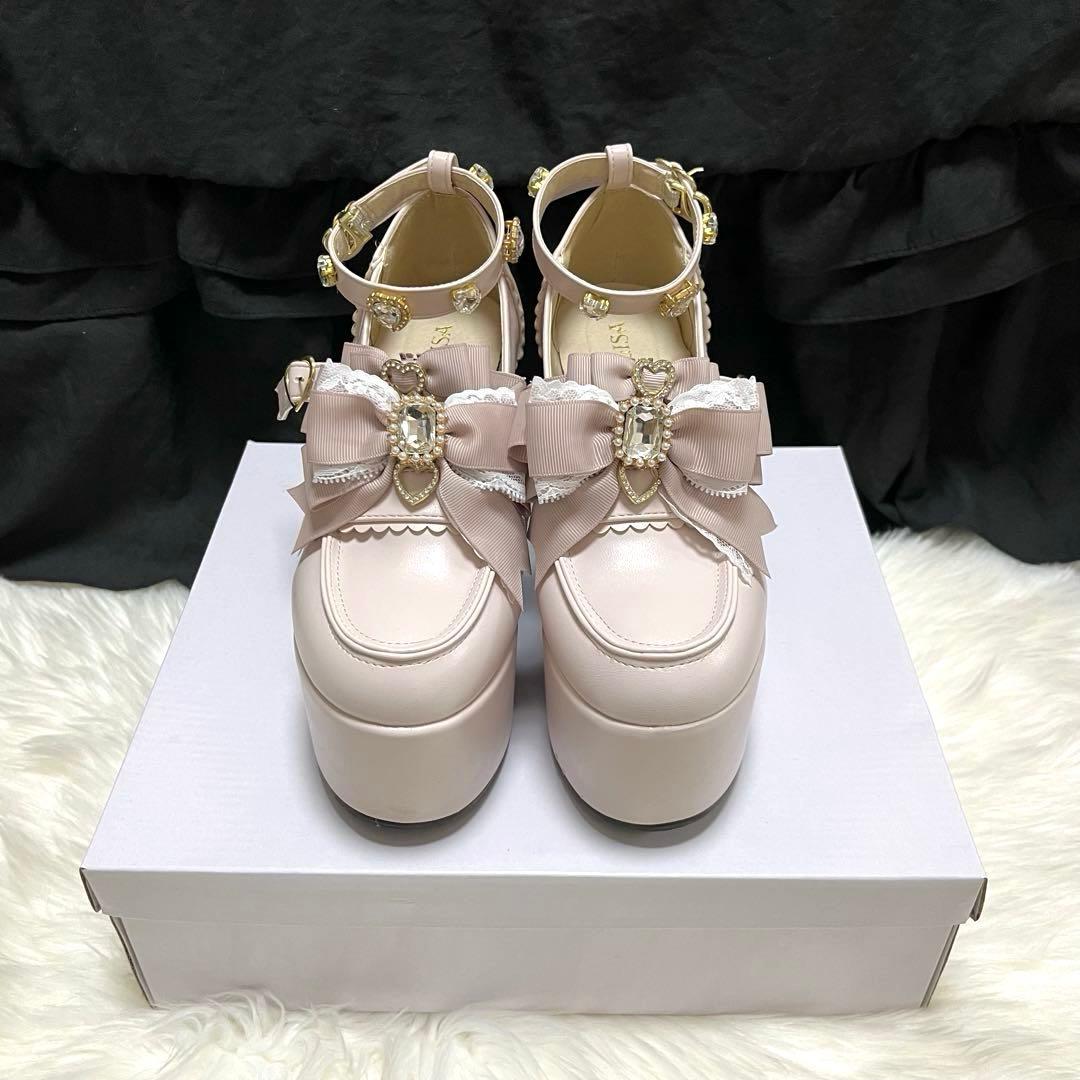 LIZ LISA リズリサ ハートビジュープラットフォームローファー L