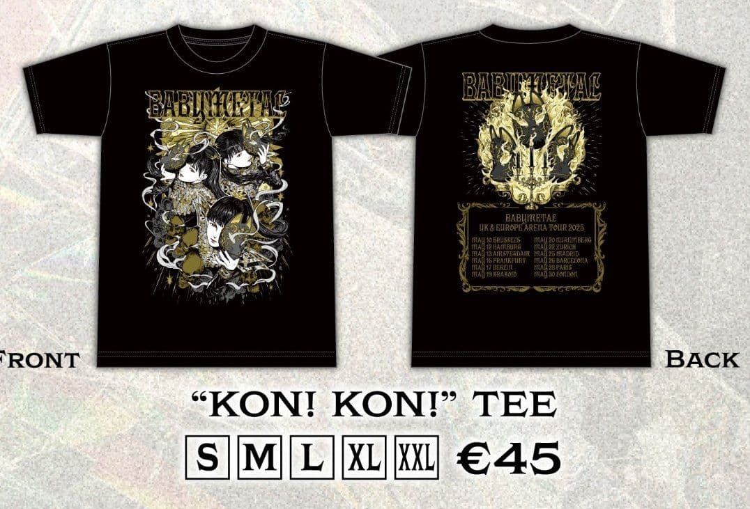 BABYL KON! KON! TEE XL (UK&EUツアー限定) BABYMETAL Tシャツ XLサイズ「KON！KON！ TEE」UK＆EU アリーナツアー