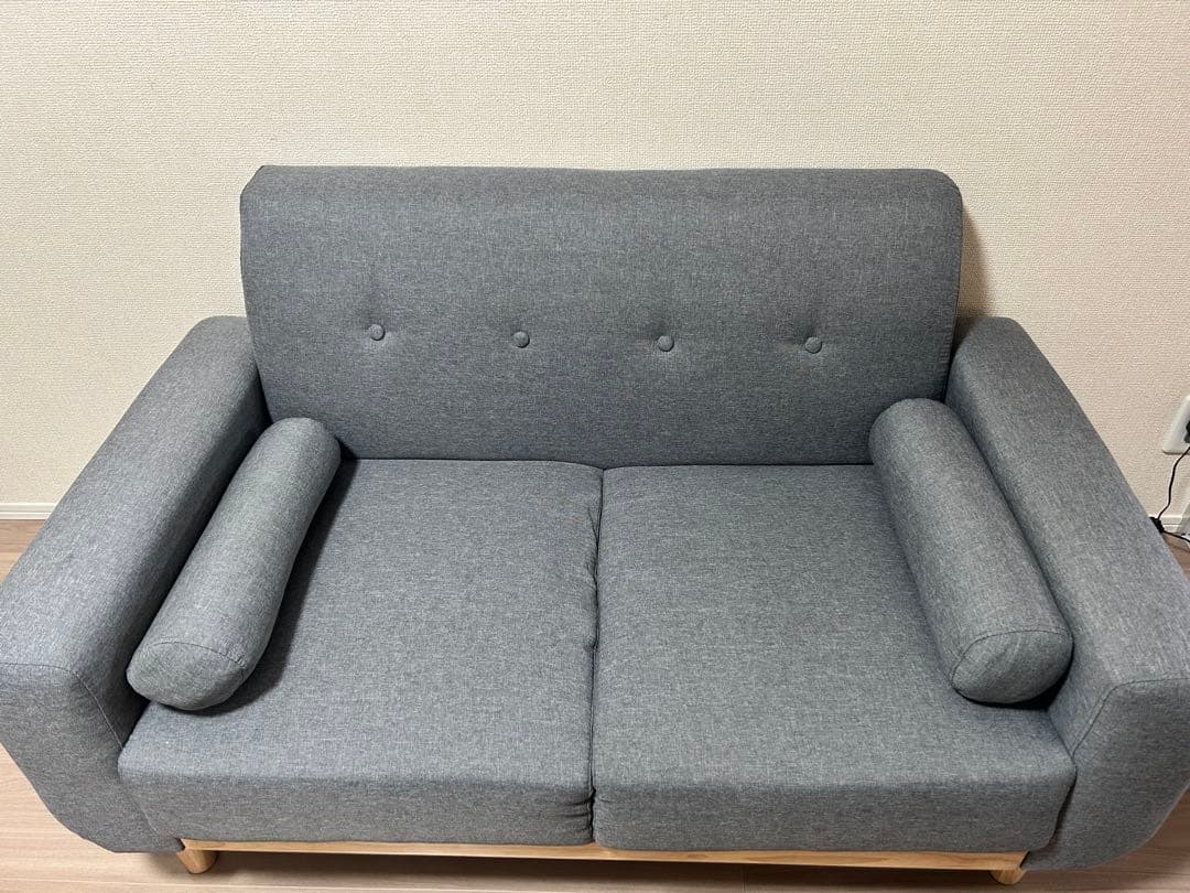 【美品】(2024年10月購入 )2人掛けナチュラルソファ グレー モダン ソファー 2人掛け おしゃれ ナチュラルモダン 上質感 シンプル