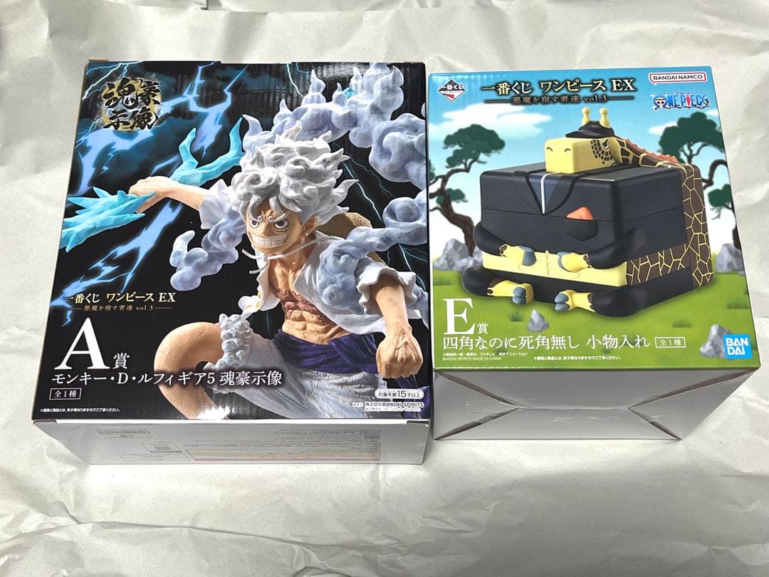 一番くじワンピース A賞 ルフィ フィギュア E賞 カク 小物入れ