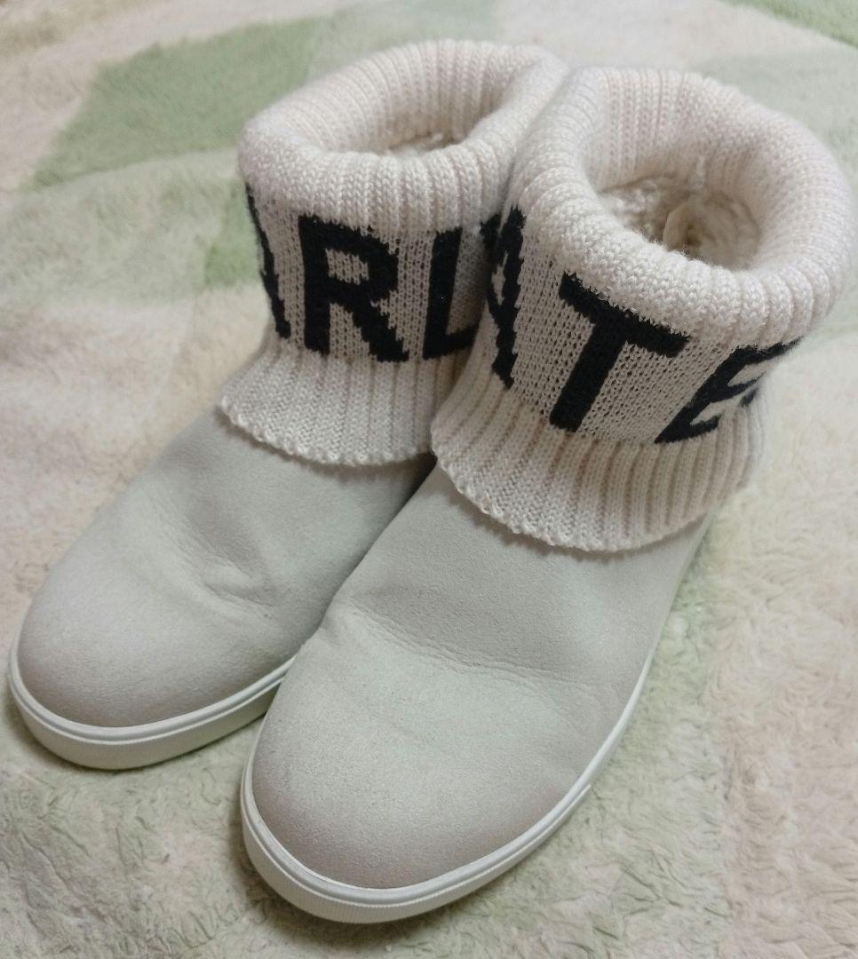 23cm パーリーゲイツ レディースゴルフシューズ ヌバック×リブニット