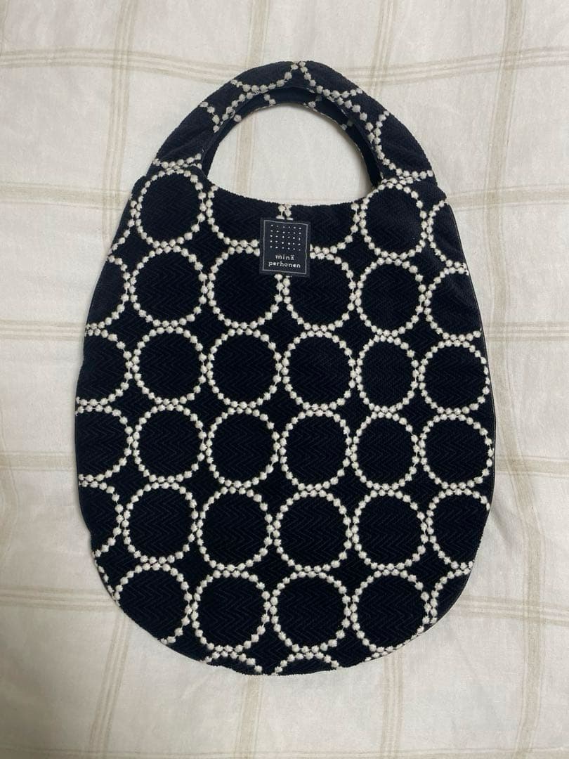 minä perhonen タンバリン エッグバッグ　ヘリンボーン ミナペルホネン tambourine egg bag (ヘリンボーン) - ミナペルホネン