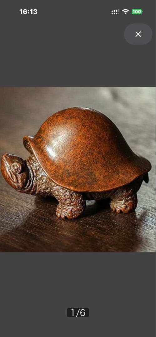 カメ 銅製 銅器 茶道、開運招財 亀の彫刻 茶色 小型