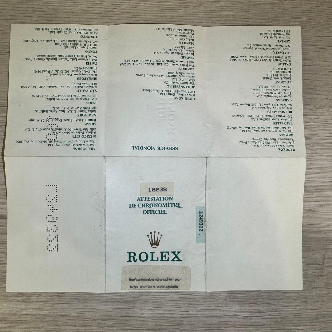 鑑定済み・超美品 ROLEX デイデイト レザー収納ボックス（空箱）と書類