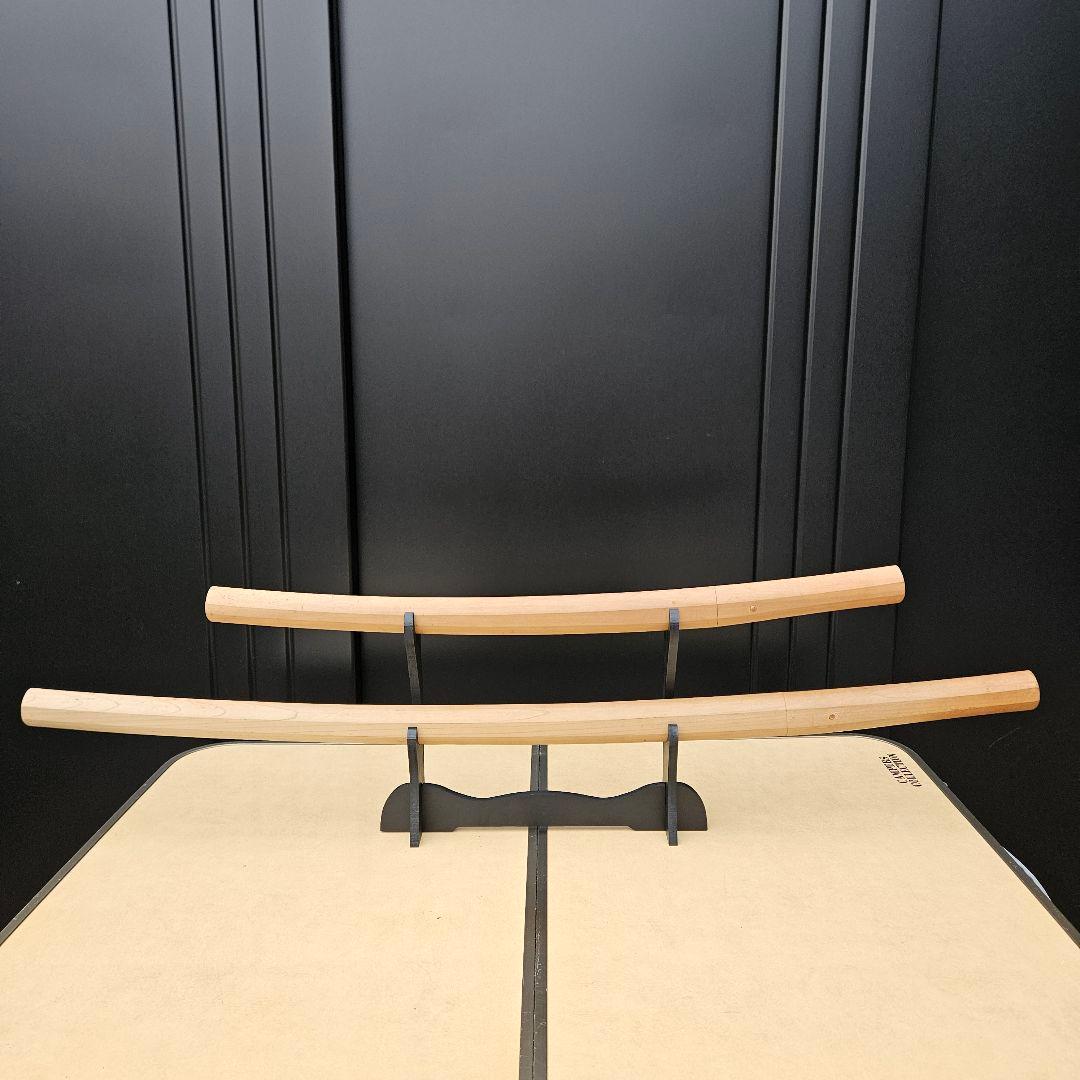 模造刀 大小2本セット 居合い 化粧刃文あり 刀置き二本掛け付