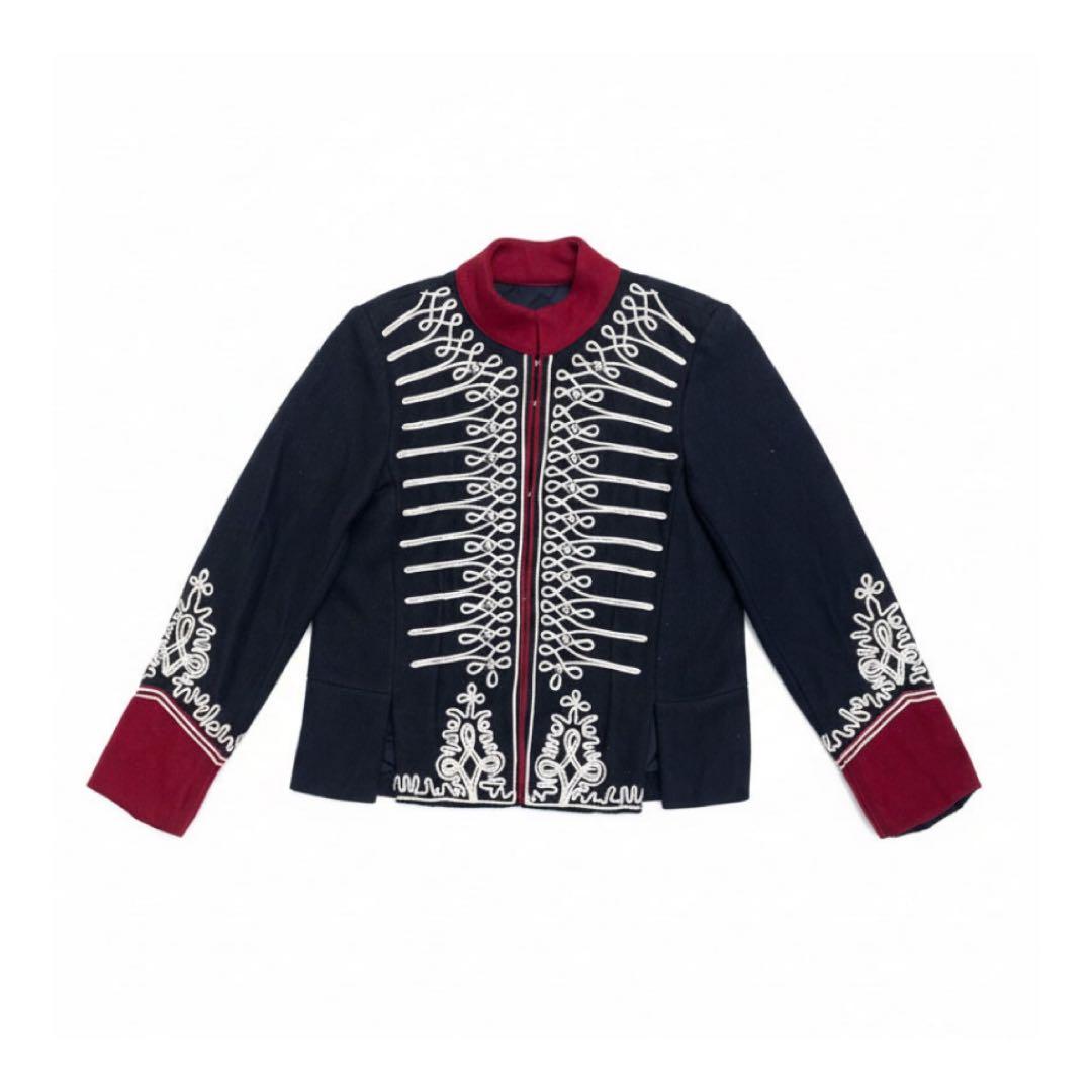 ヴィンテージ ナポレオン ミリタリージャケット ネイビー×ボルドー