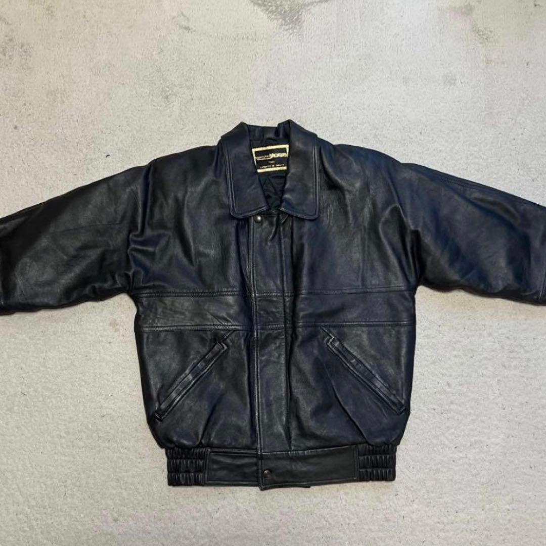 極美品！】短丈90s vintage レザージャケット 牛革 L 深水光太 - メルカリ