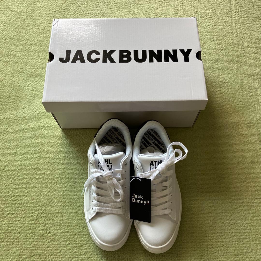 ◆ジャックバニー スパイクレスシューズ ブラック／ホワイト　23cm