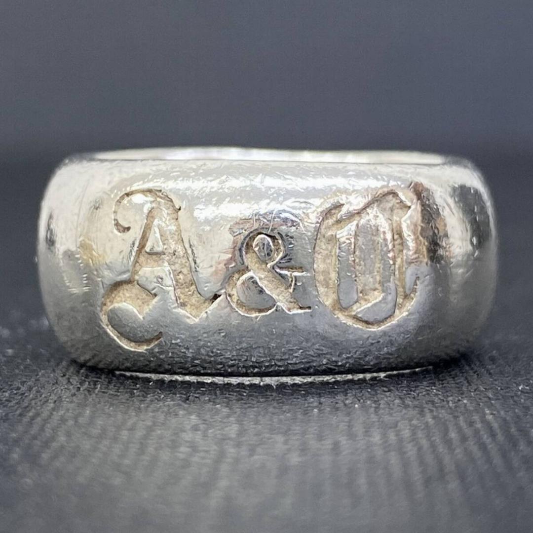 A&G シルバー 925 ロゴ シール スタンプ リング 15号