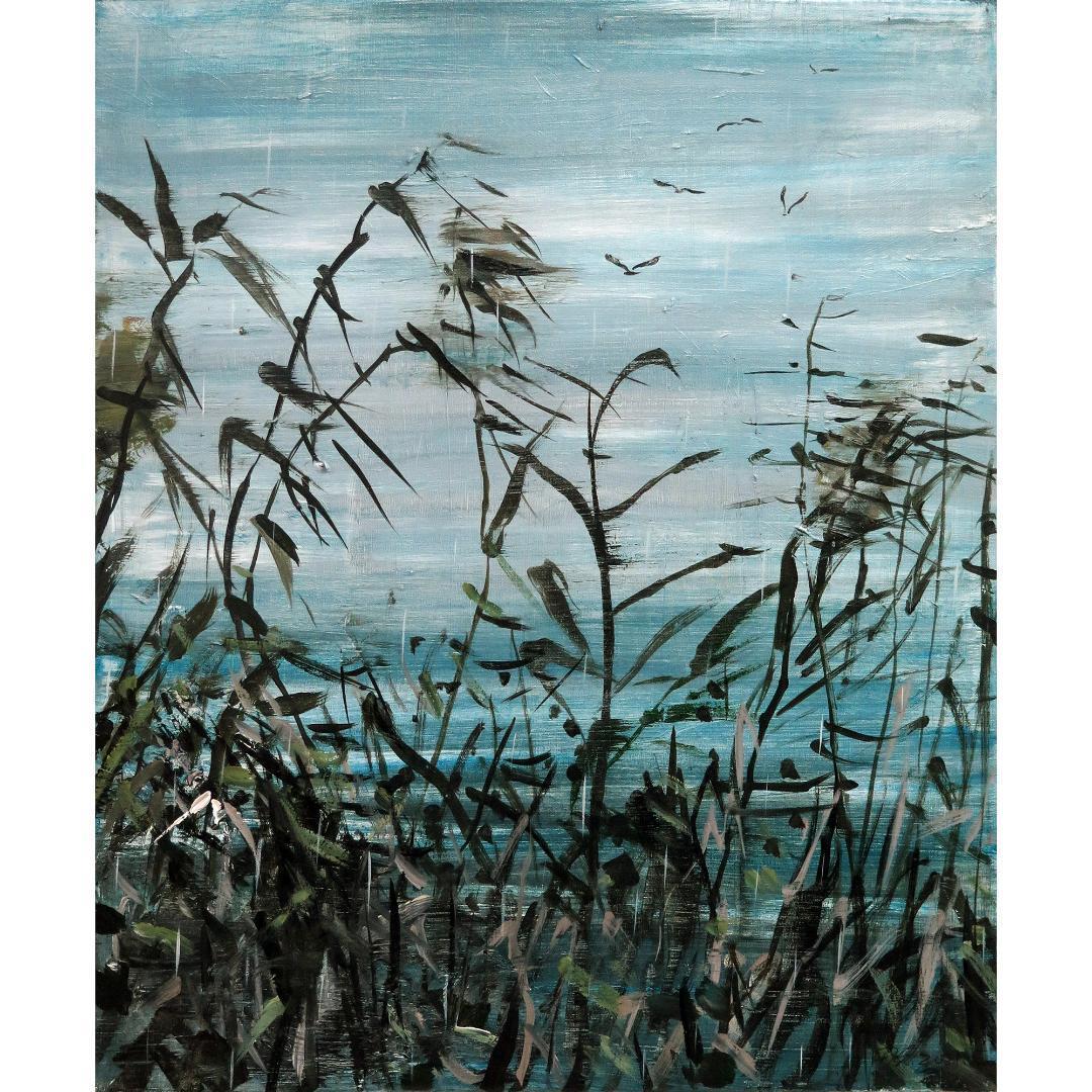 秋の草 肉筆 キャンバスに油彩画 著者の署名を含める 博悦堂 YH0023