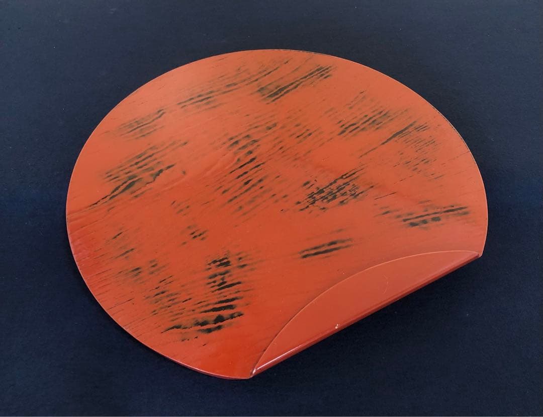 割引❗️《R》根来塗 半月盆5客 膳 木製漆器 懐石 元箱　250820G1