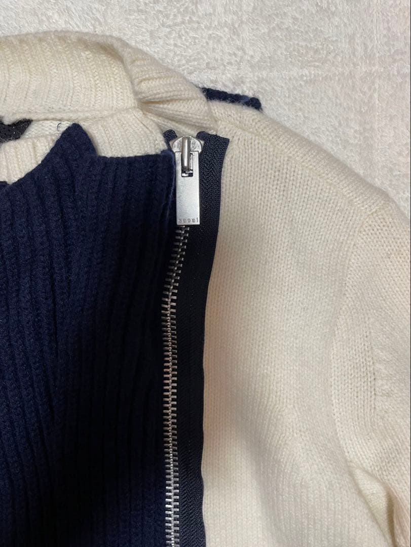 23aw sacai ニット ブルゾン バイカラー サイズ2 - メルカリ