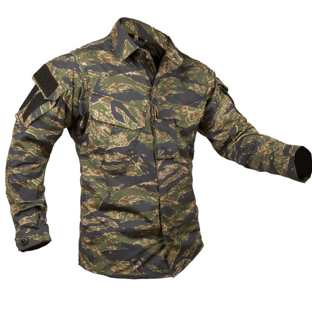 Platatac ジャングルシャツ フィールドシャツ S-S タイガーストライプ