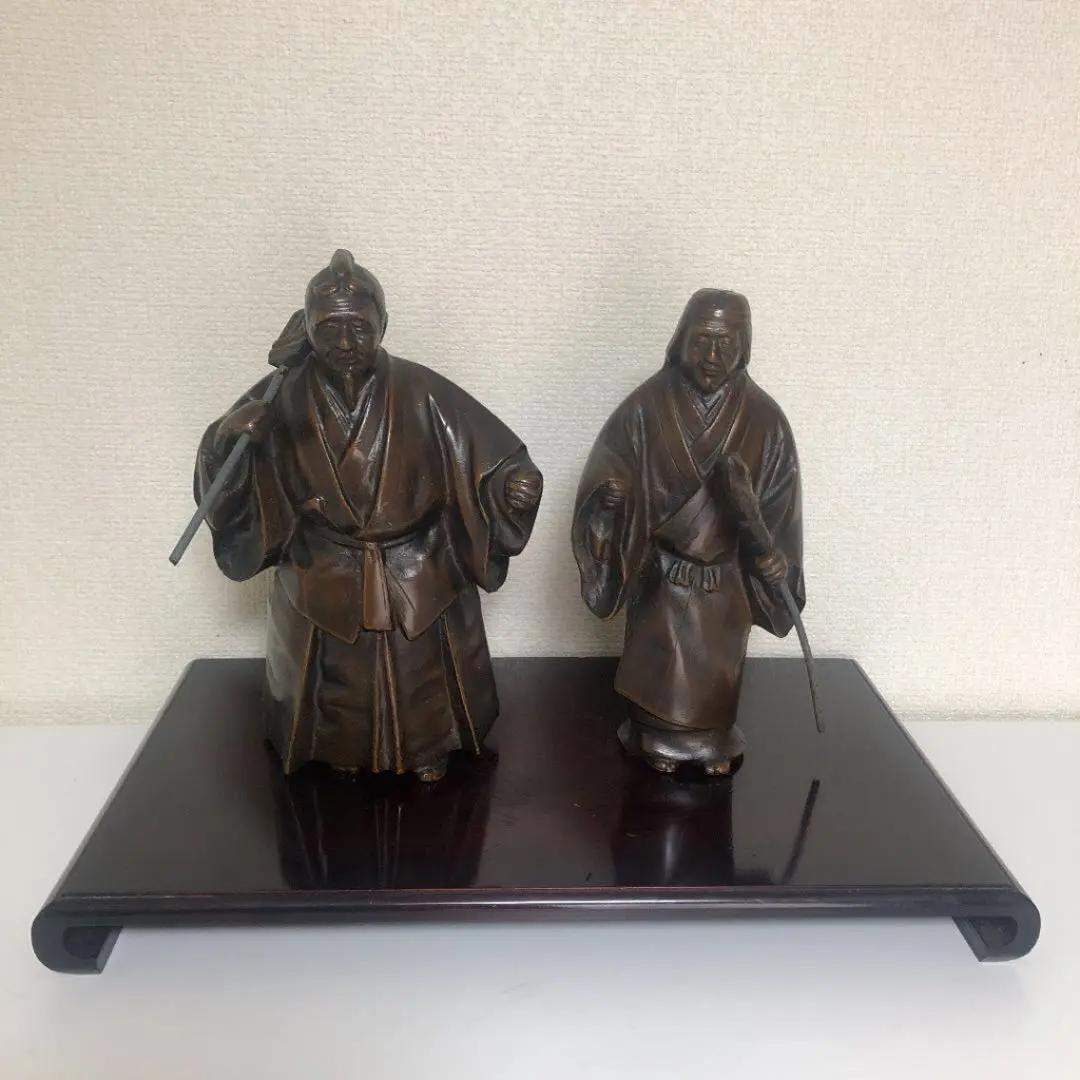 【越井栄山作】　高岡銅器　銅像　住吉　８号　長寿縁起物