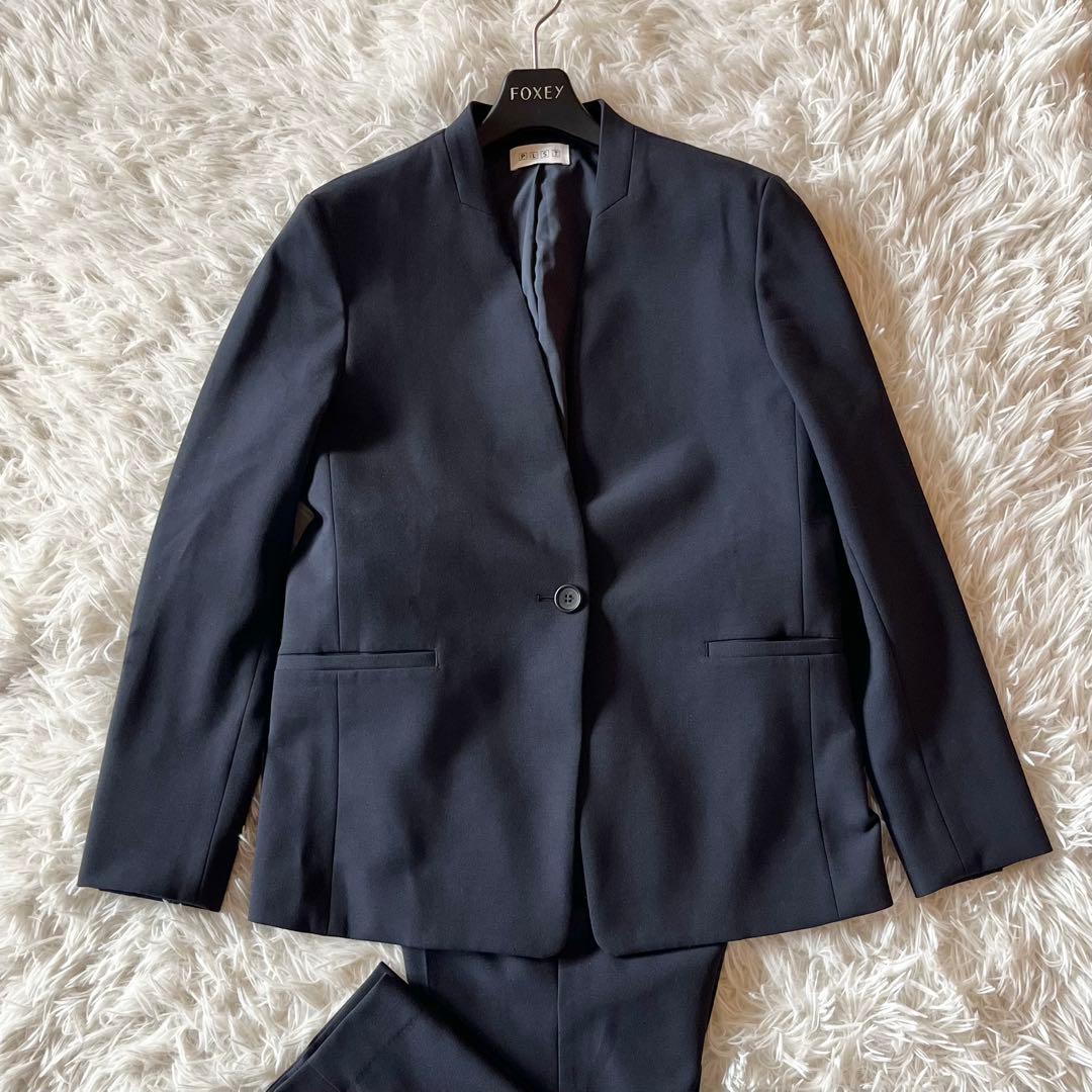 美品✨ プラステ ウォームリザーブカラーレスジャケット パンツスーツ 近年モデル