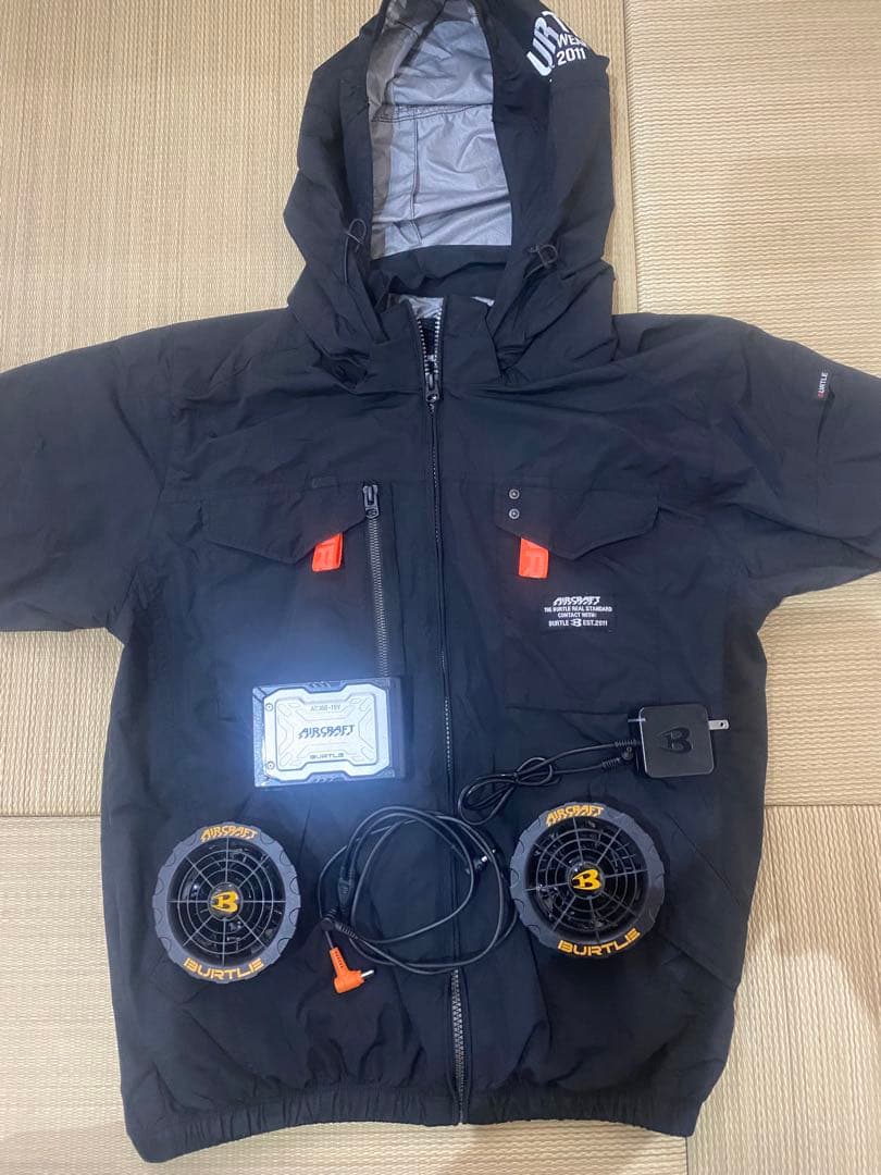 Burtle 空調服 Lサイズ ファン、バッテリー（ほぼ未使用）、充電器付き