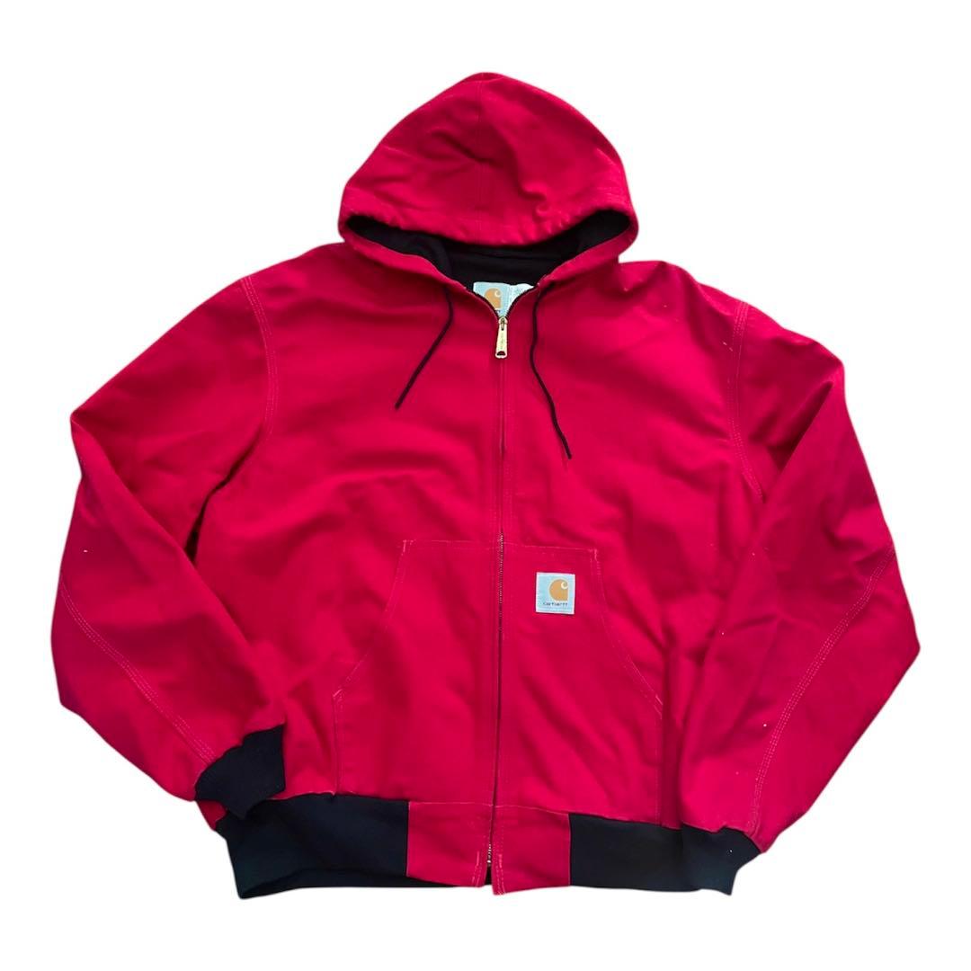 90s Carhartt カーハート アクティブジャケット RED USA XL carhartt 90s USA製 アクティブジャケット 2XLサイズ 赤 ダック地