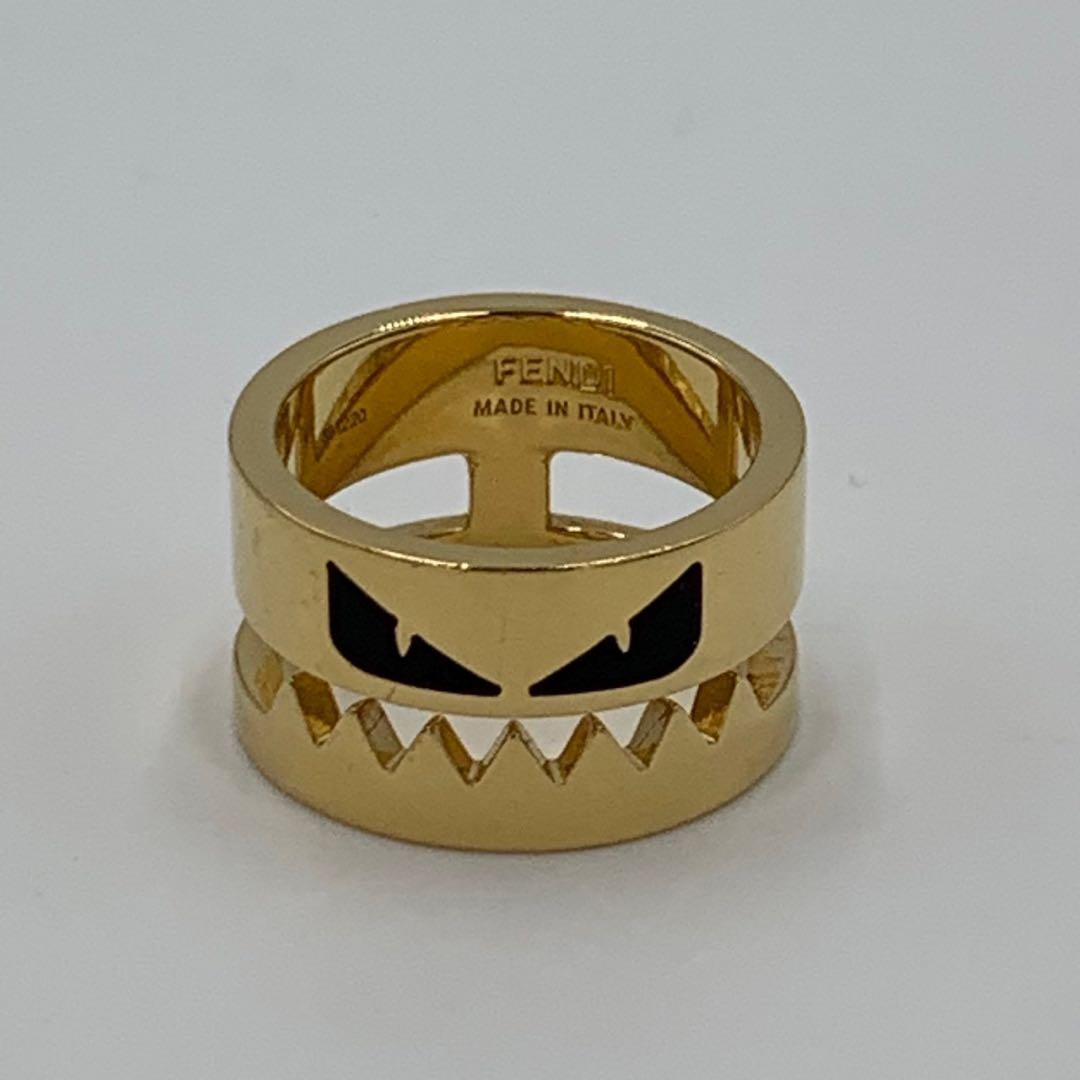 極美品 フェンディ モンスター バッグバグズ リング ゴールド