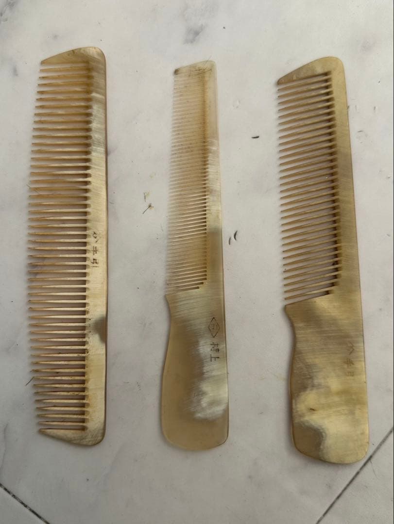 水牛の角 手引 特上 ヘアカットコーム 理容道具 希少