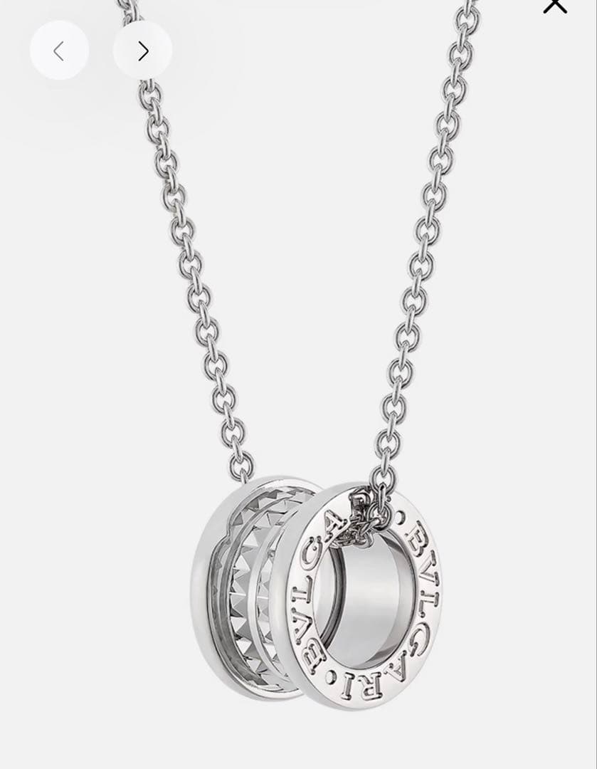 BVLGARI シルバー ダブルリング ネックレス レディースダブルリングネックレス ピンクゴールド シルバー