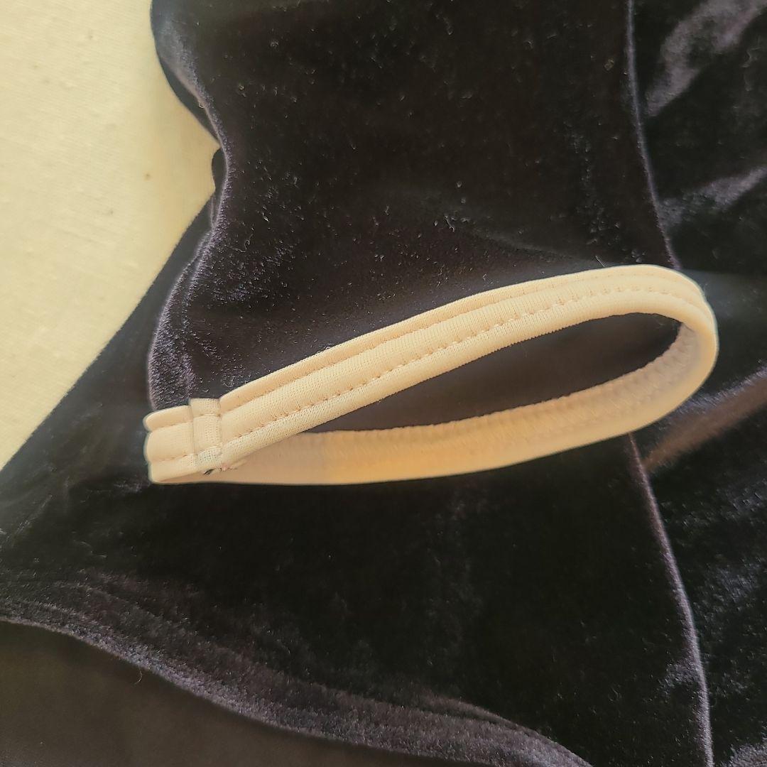 ベロアのブラックとペールピンク XL 長袖レオタード YUMIKO 美品