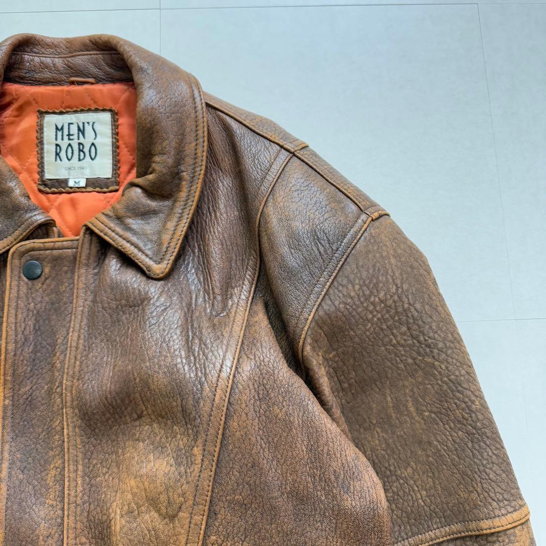 ヴィンテージ ストーンウォッシュ レザージャケット ラムレザー C738