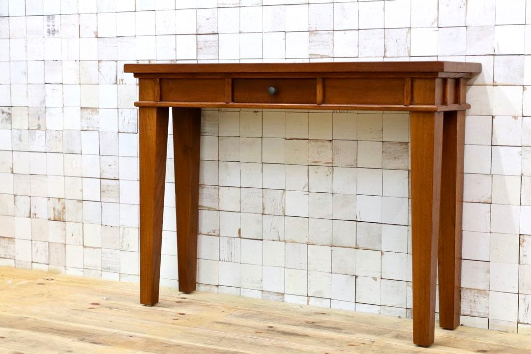 GMIK392○アジアン コンソールテーブル 飾り台 無垢 木製 花台 アンテ コンソールテーブル アンティーク 玄関 スリム 花台 木製 無垢材