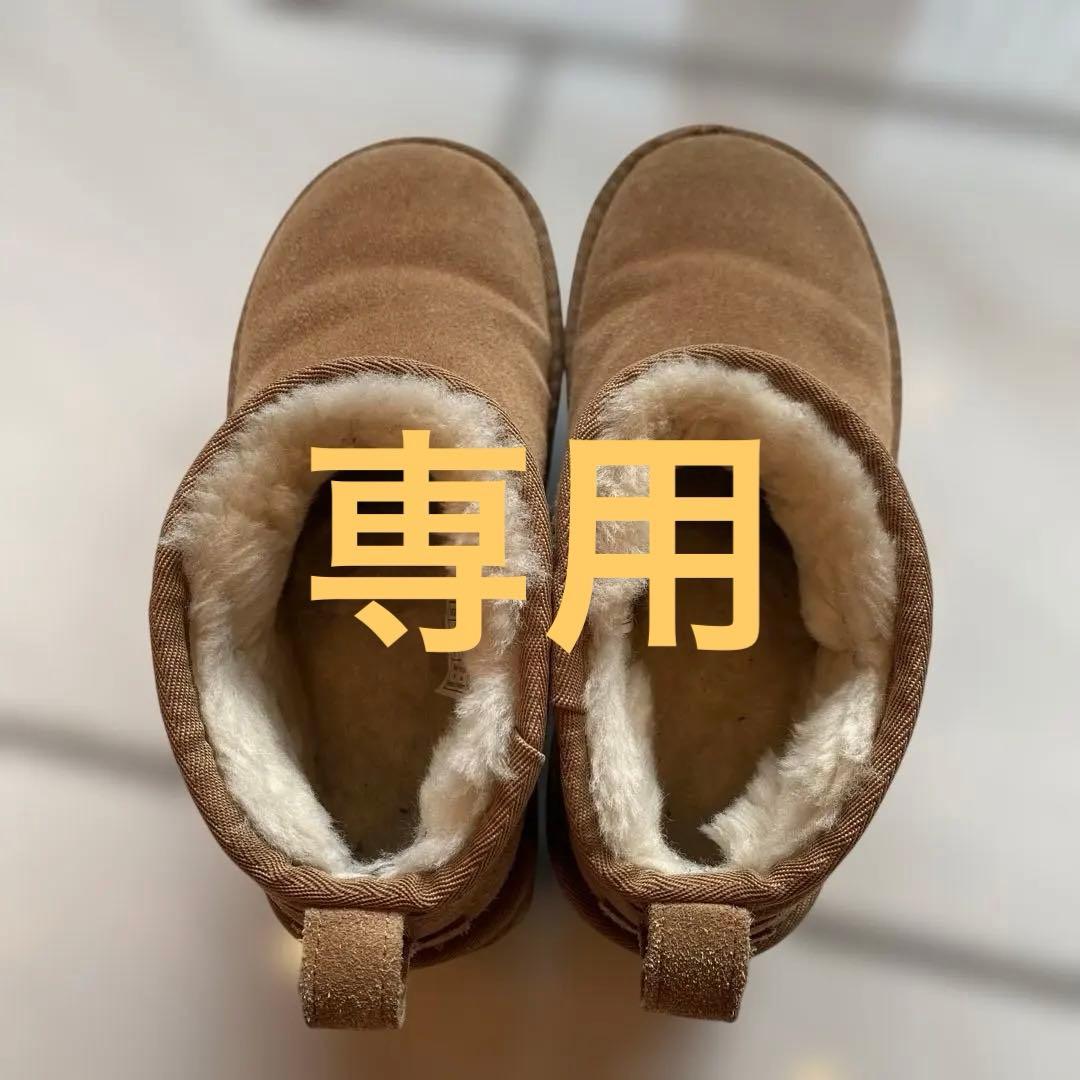 miyuu　ugg クラシックミニ　22センチ　ブラウンムートンブーツ厚底 UGG（アグ） ムートンブーツ クラシック ミニ プラットフォーム