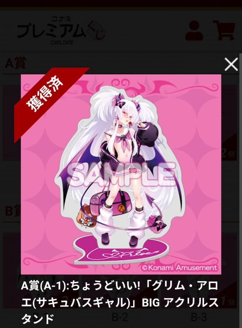 グリム・アロエがいっぱいくじ A賞 サキュバスギャル ボンバーガール