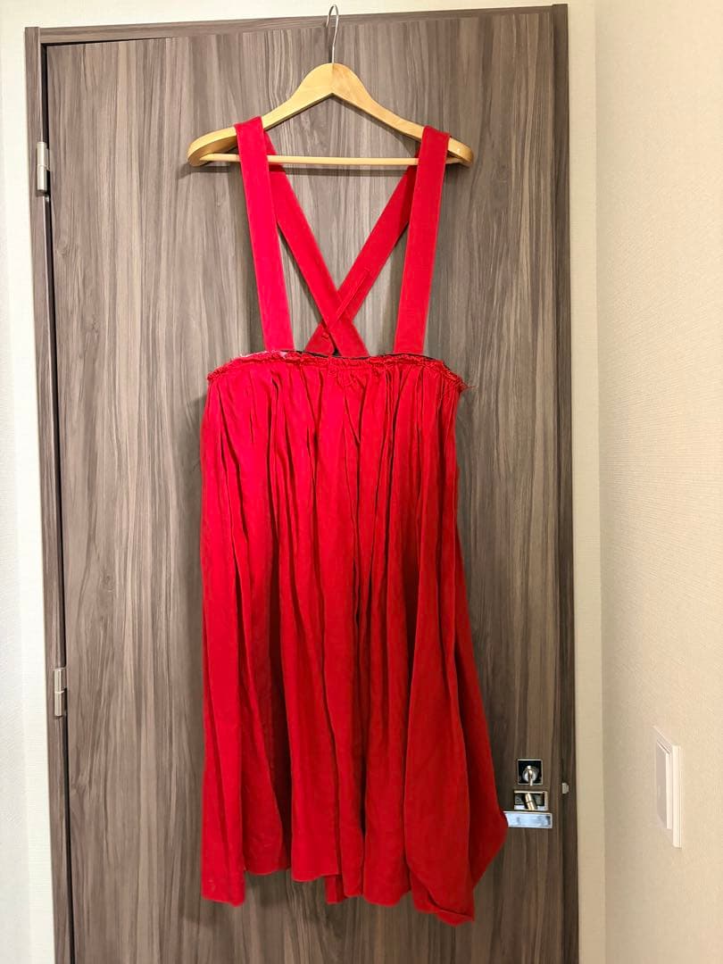 エンジ色/麻★コムデギャルソン吊りスカート