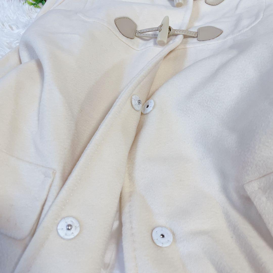 美品 マックスマーラ ステュディオ ウール ダッフルコート ホワイト 42