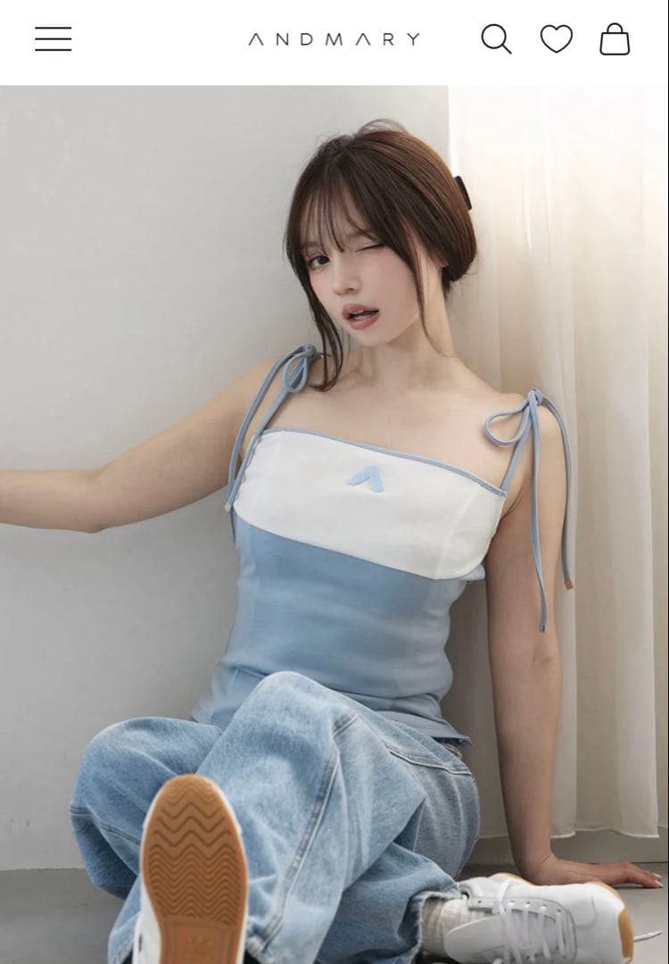 トップス andmary Sora bicolor camisole