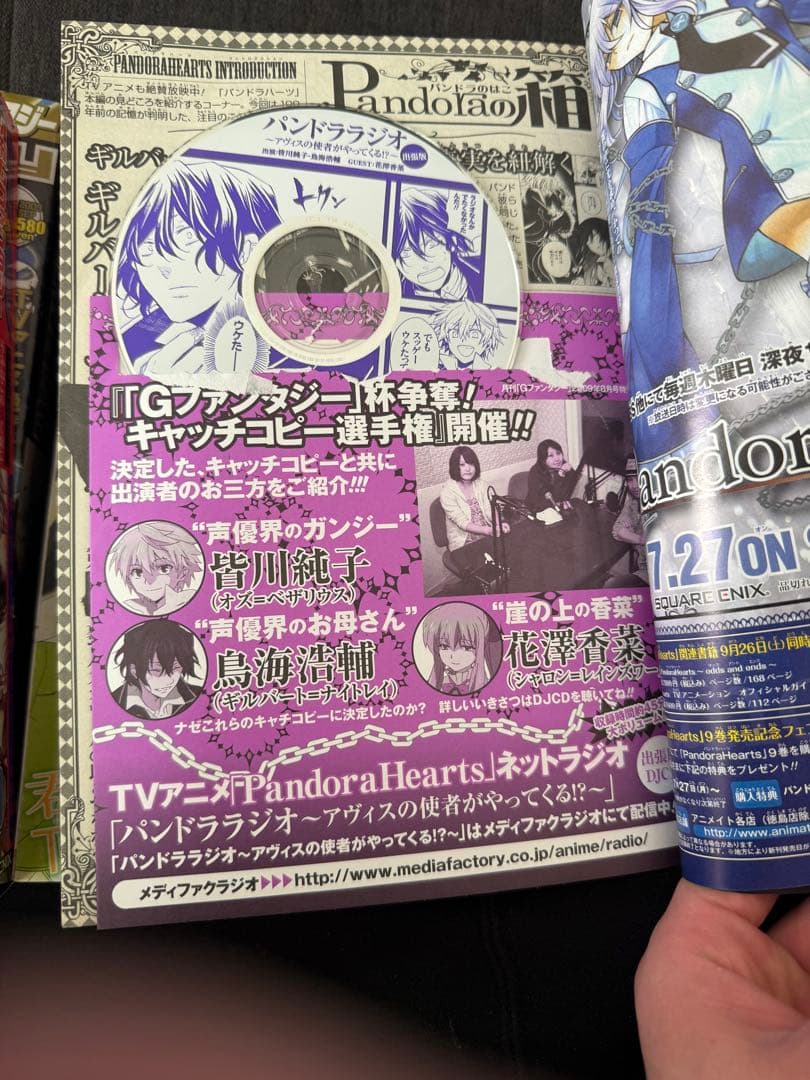 Gファンタジー 付録 2009〜2011 パンドラハーツ 特典 ブックカバー