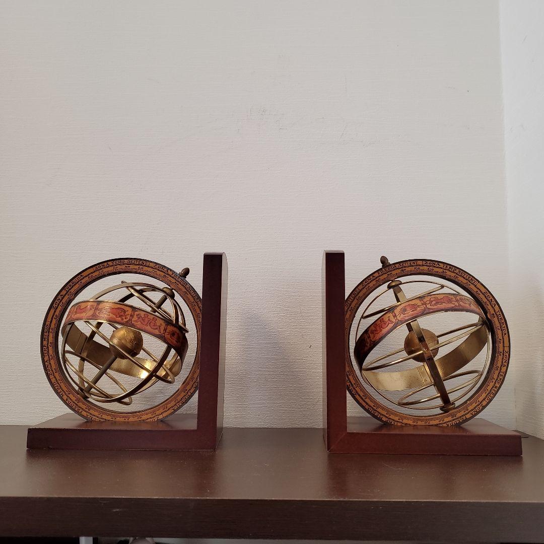 イタリア製ブックエンド アンティーク ビンテージ風 中古 天球儀 星座
